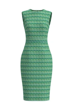 GREEN TWEED DRESS