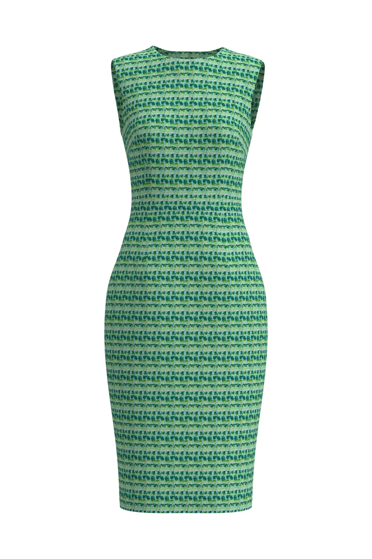 GREEN TWEED DRESS