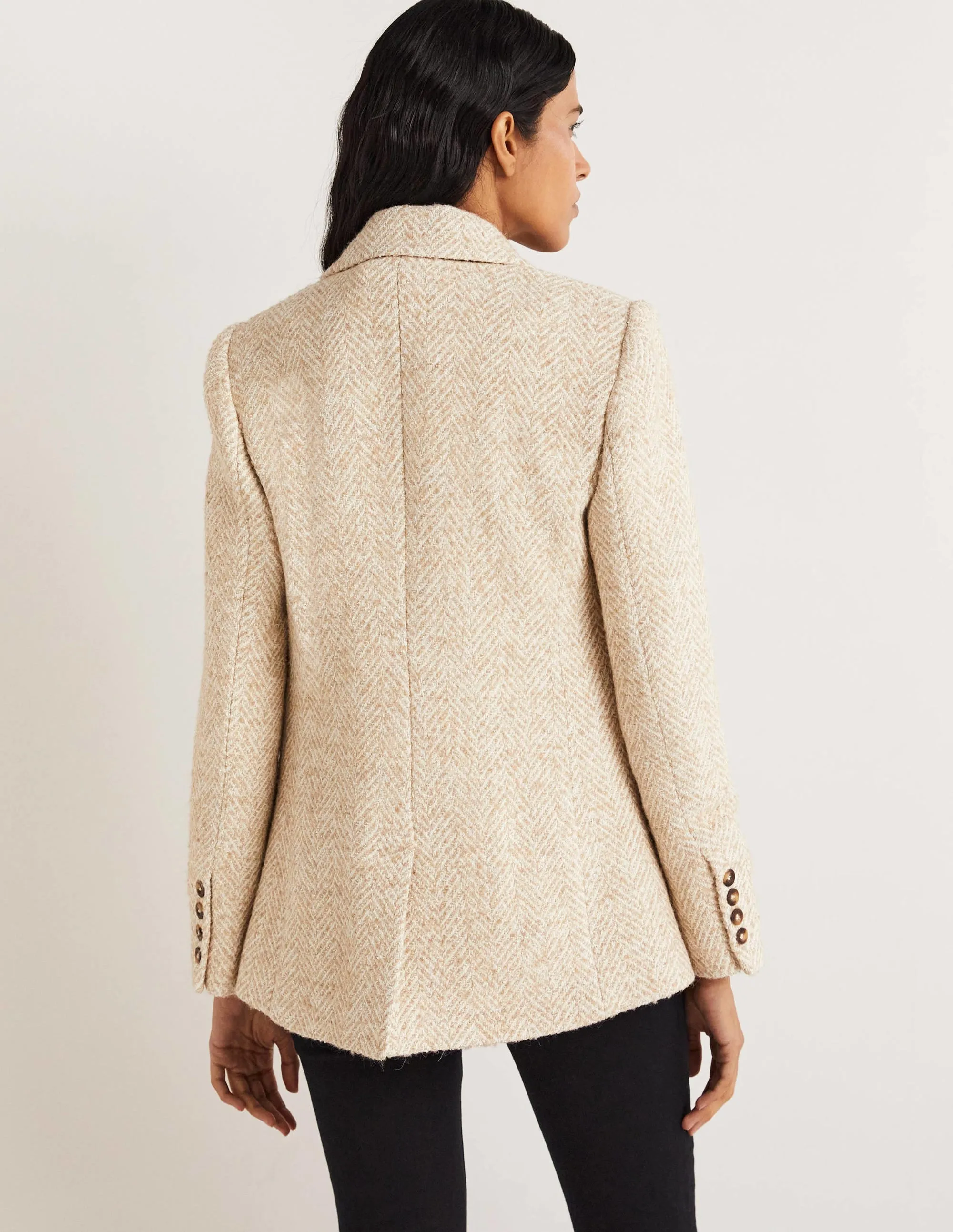 Herringbone Party Blazer-Gold Metallic Herringbone