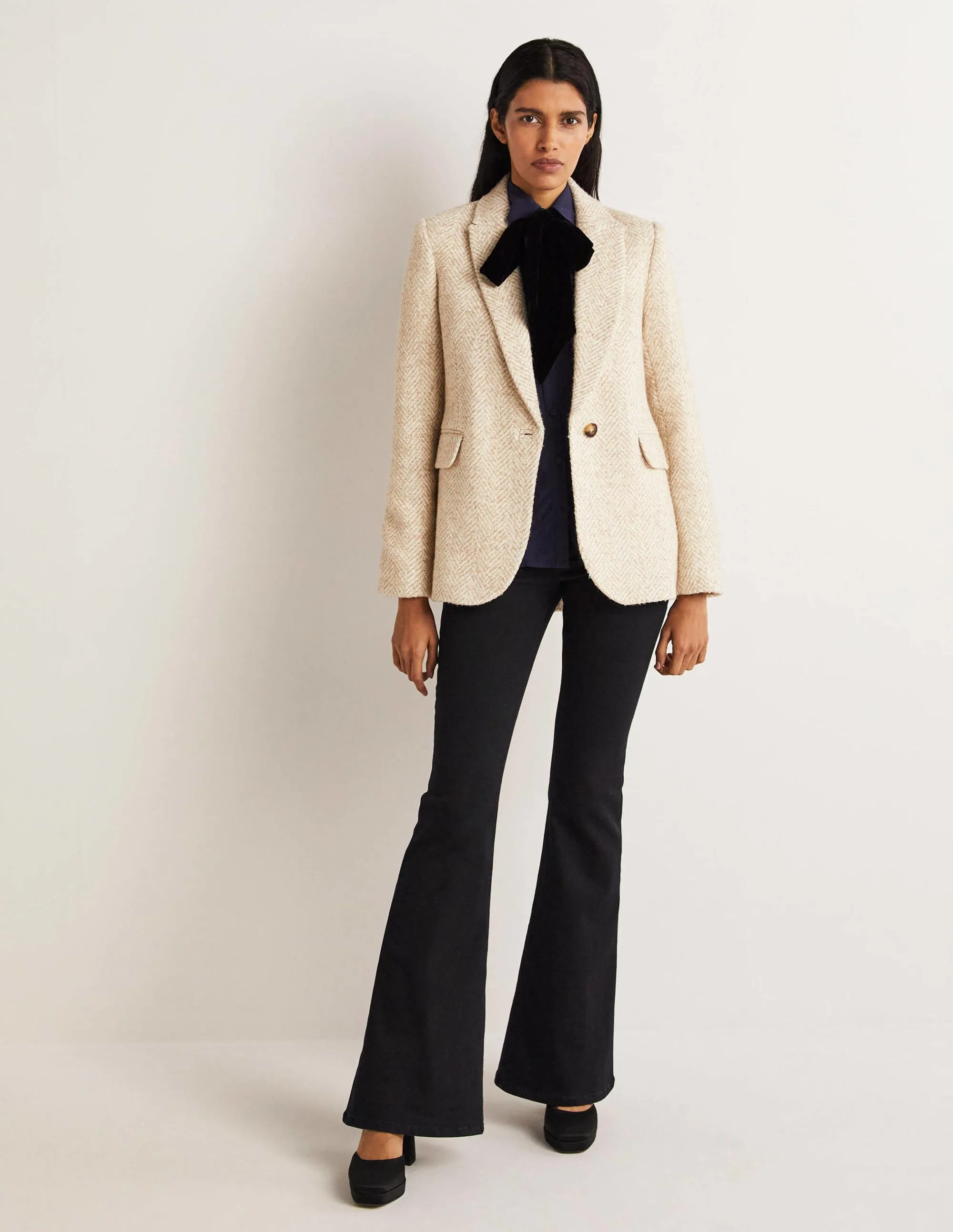 Herringbone Party Blazer-Gold Metallic Herringbone