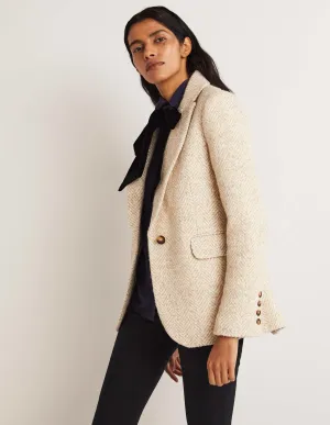 Herringbone Party Blazer-Gold Metallic Herringbone