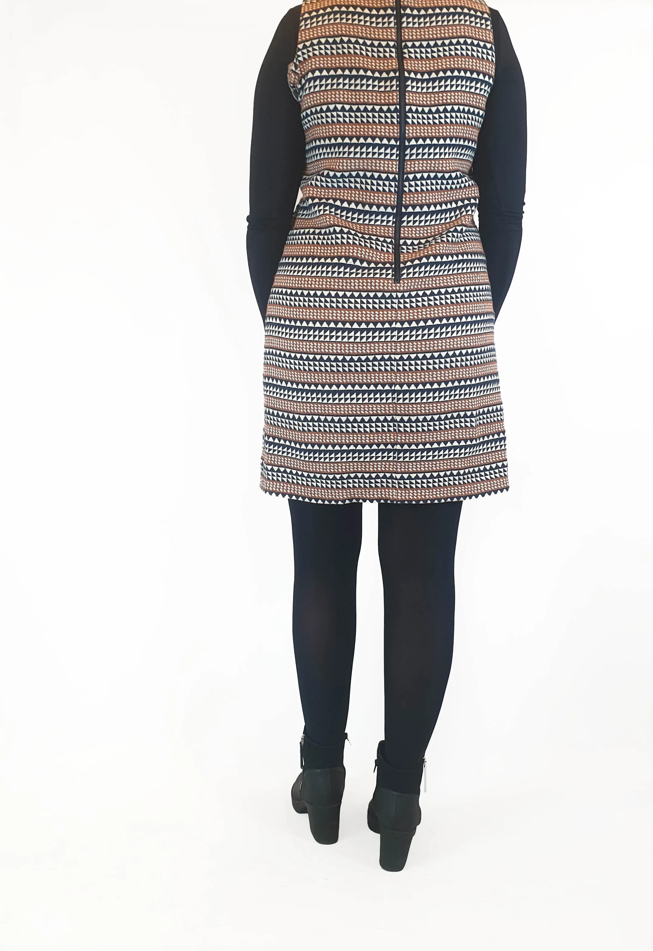 Hi There by Karen Walker unique print cotton mix knit sleeveless dress size 12