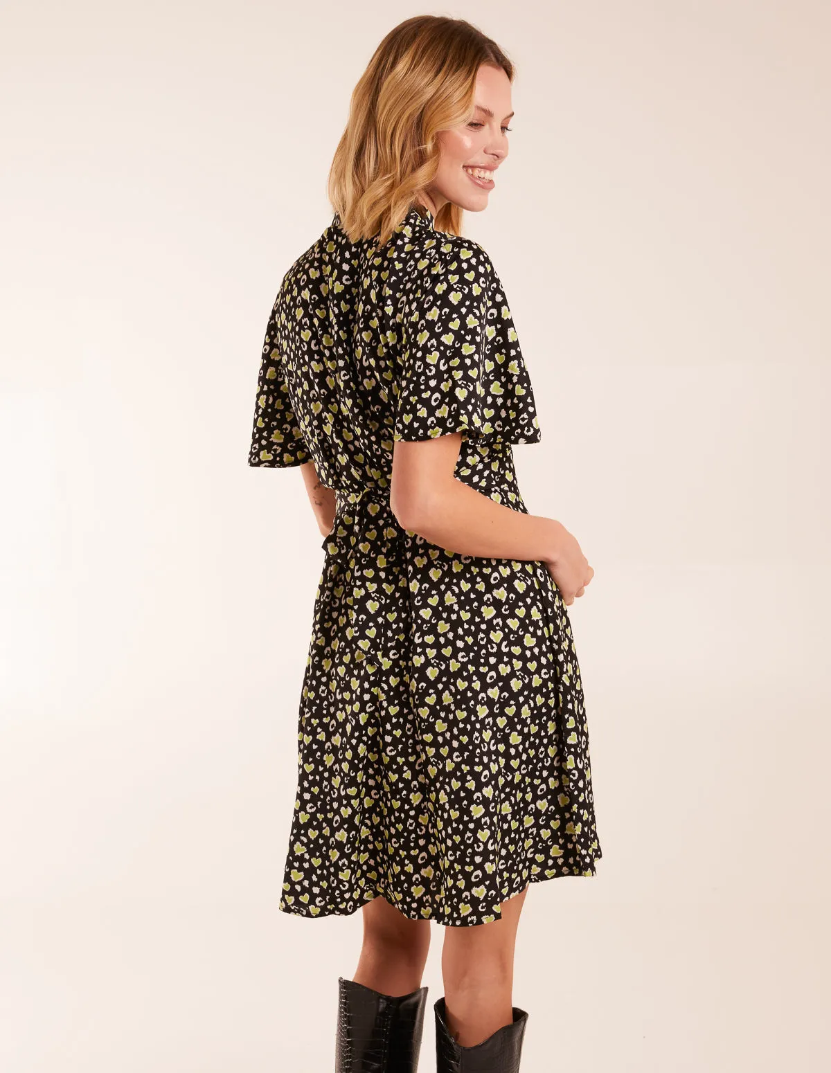 High Neck Flutter Sleeve