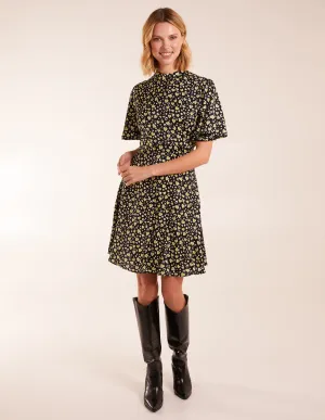 High Neck Flutter Sleeve