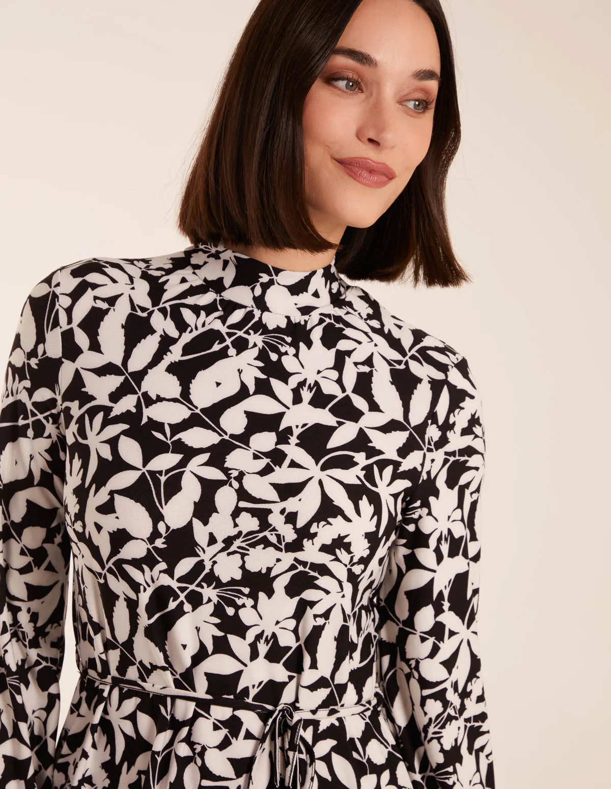 High Neck Long Sleeve Dress