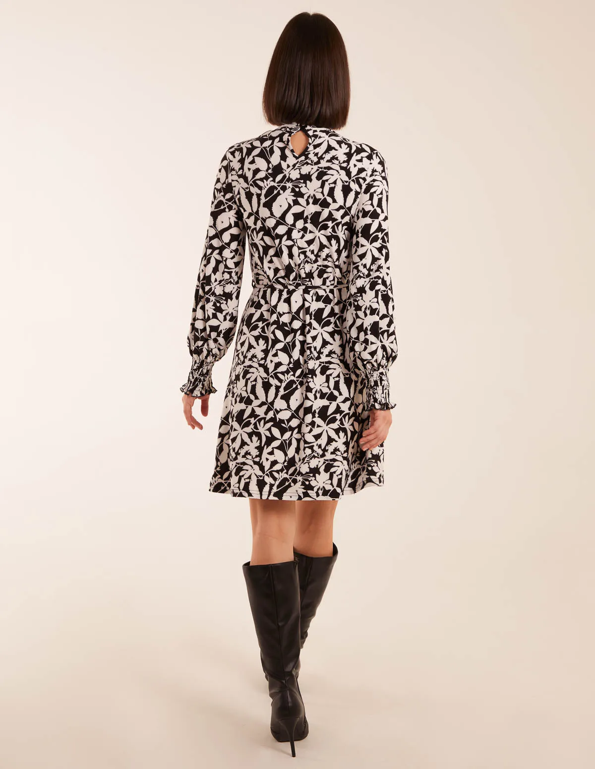 High Neck Long Sleeve Dress