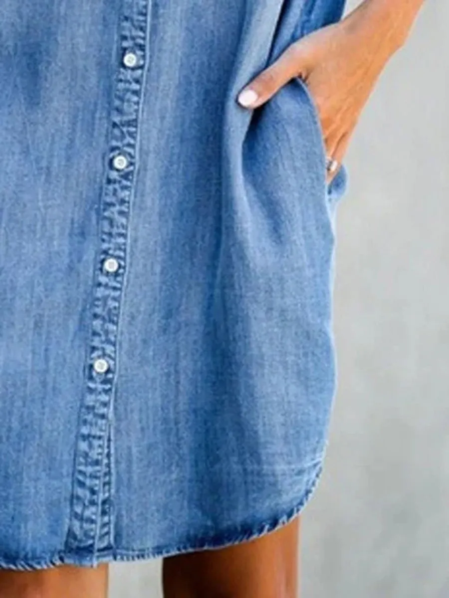 iForgirls Button Denim Dress