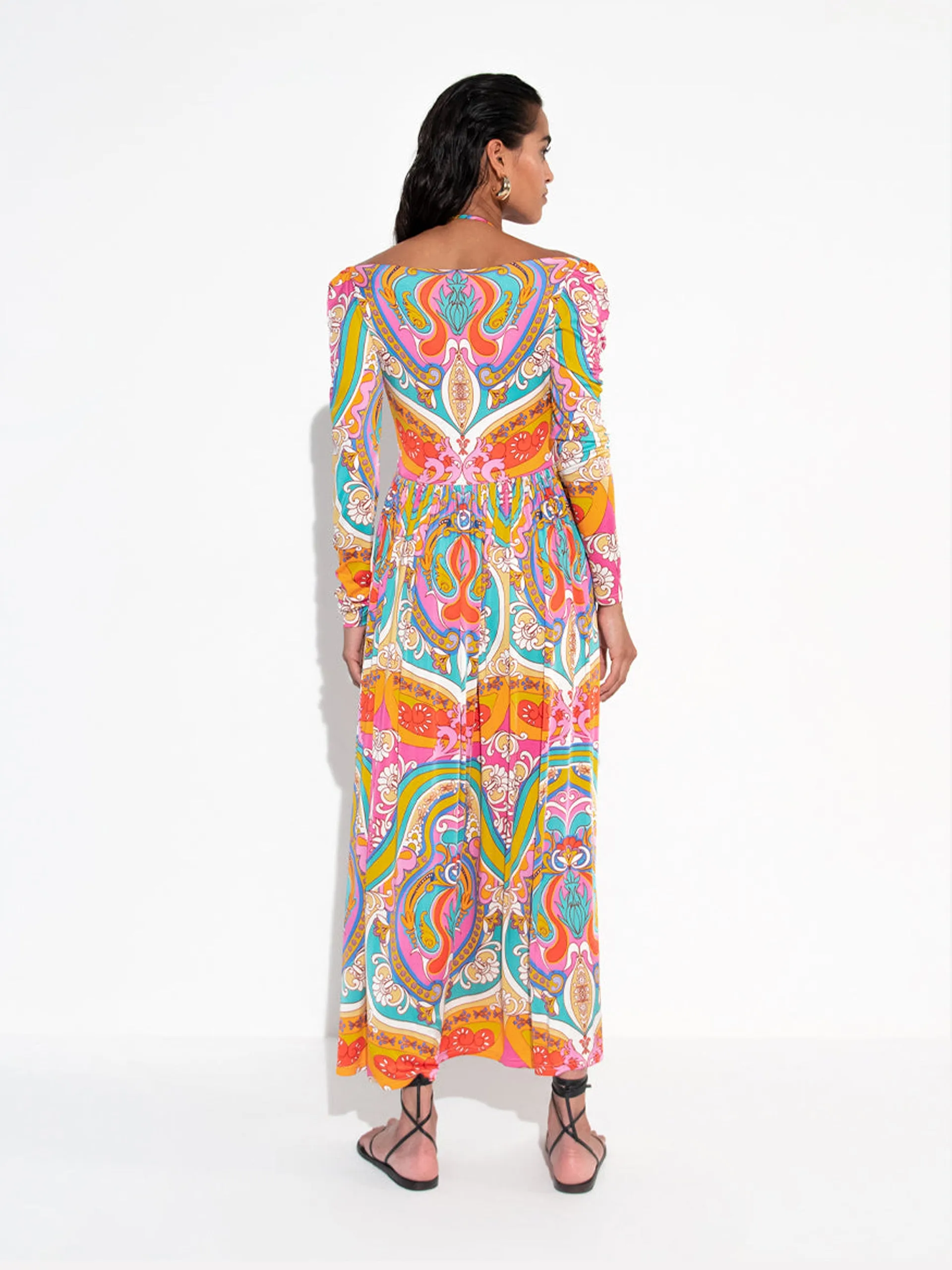 India maxi dress in Bia red print