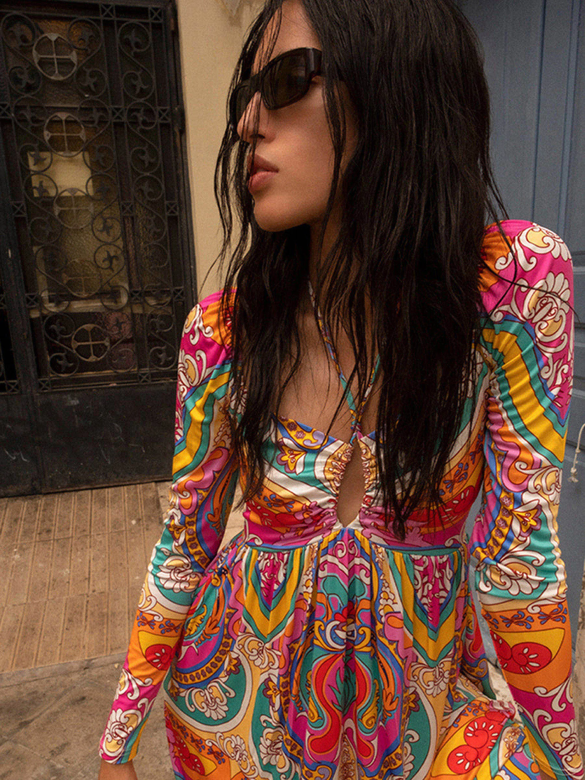 India maxi dress in Bia red print