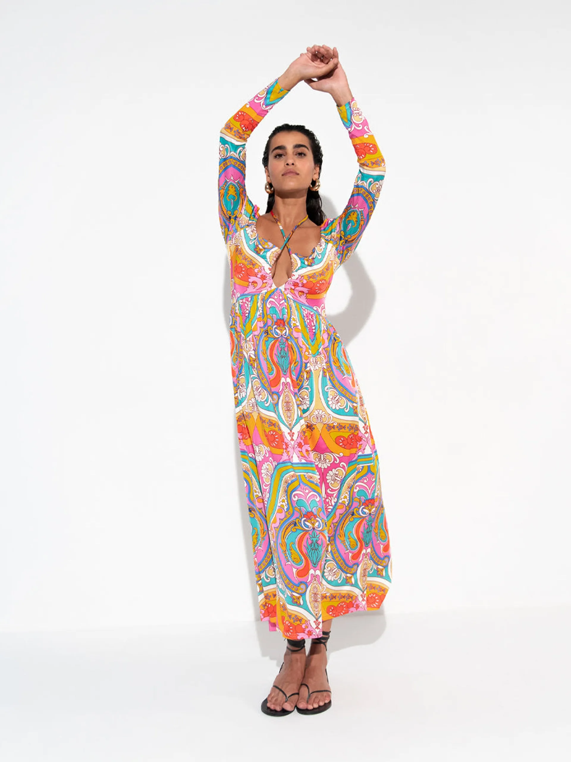 India maxi dress in Bia red print