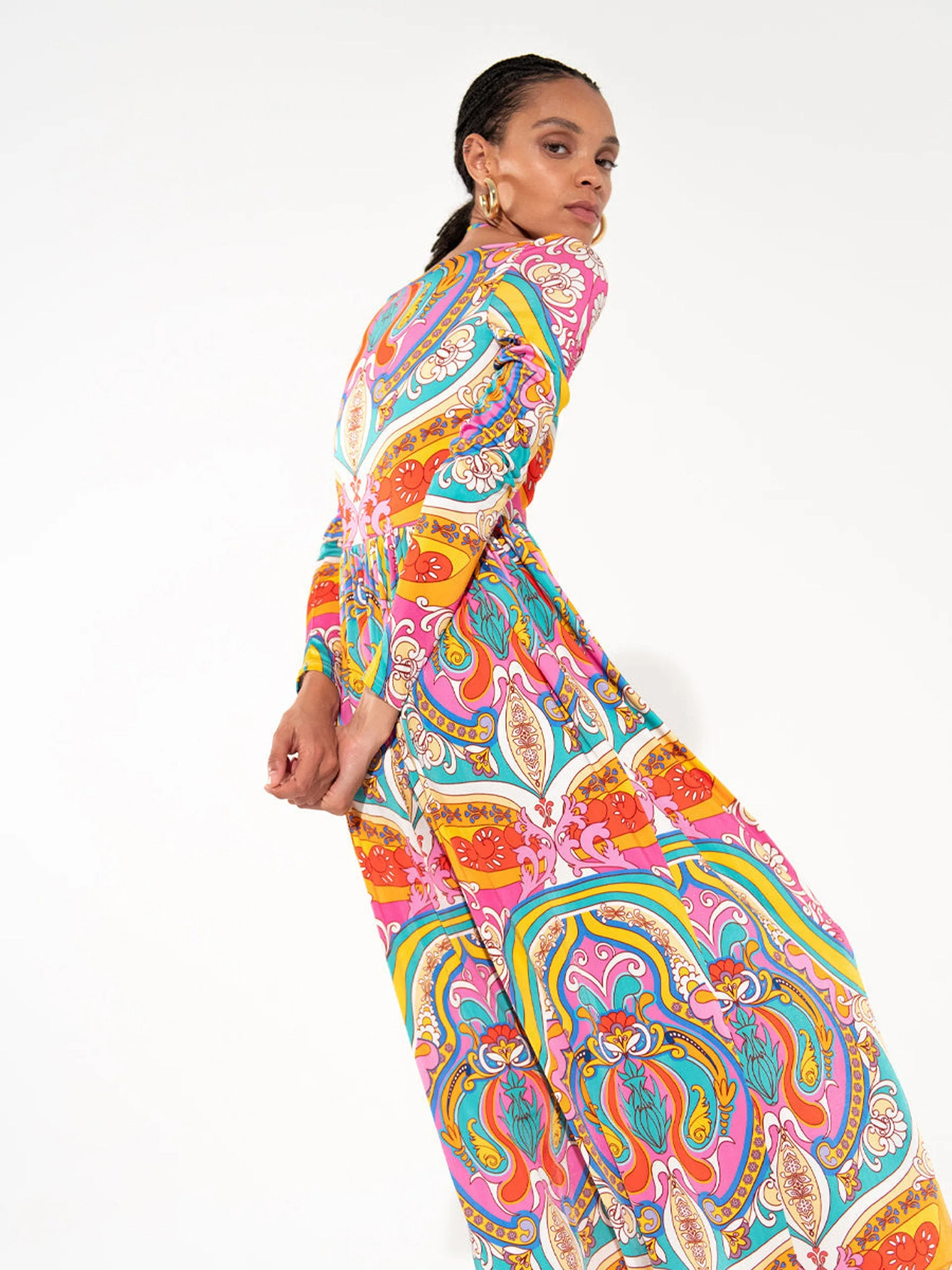 India maxi dress in Bia red print