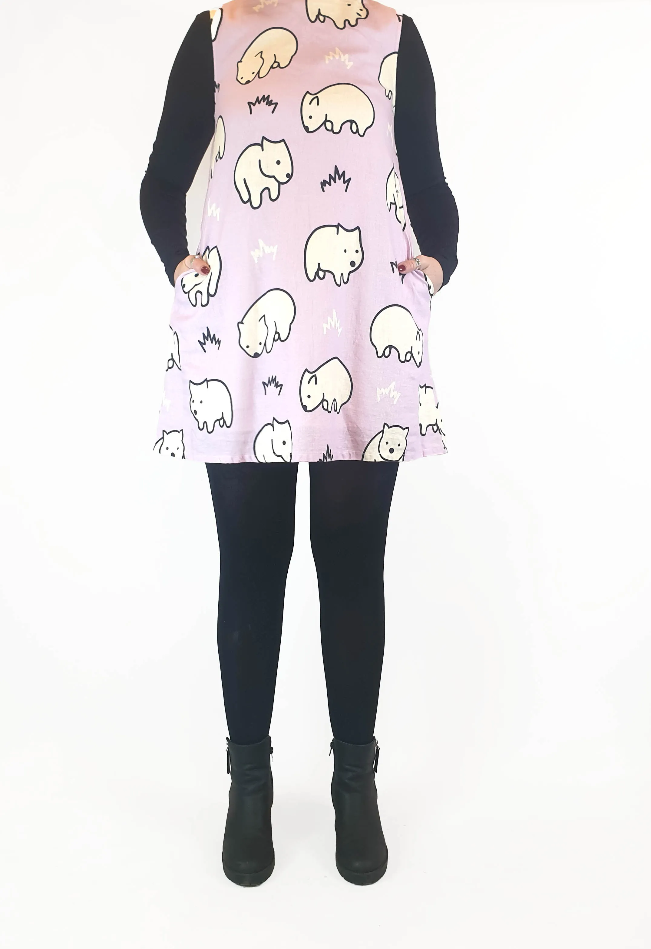 Jericho Road purple wombat print dress size 14