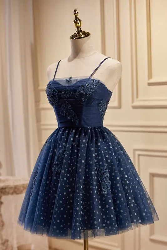 Juniper |A line Spaghetti Straps Tulle Homecoming Dress