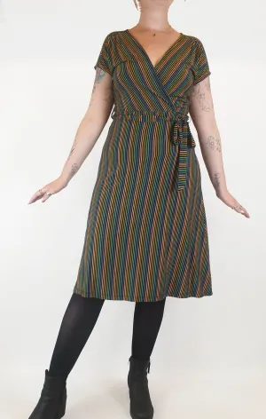King Louie colourful striped maxi dress size M