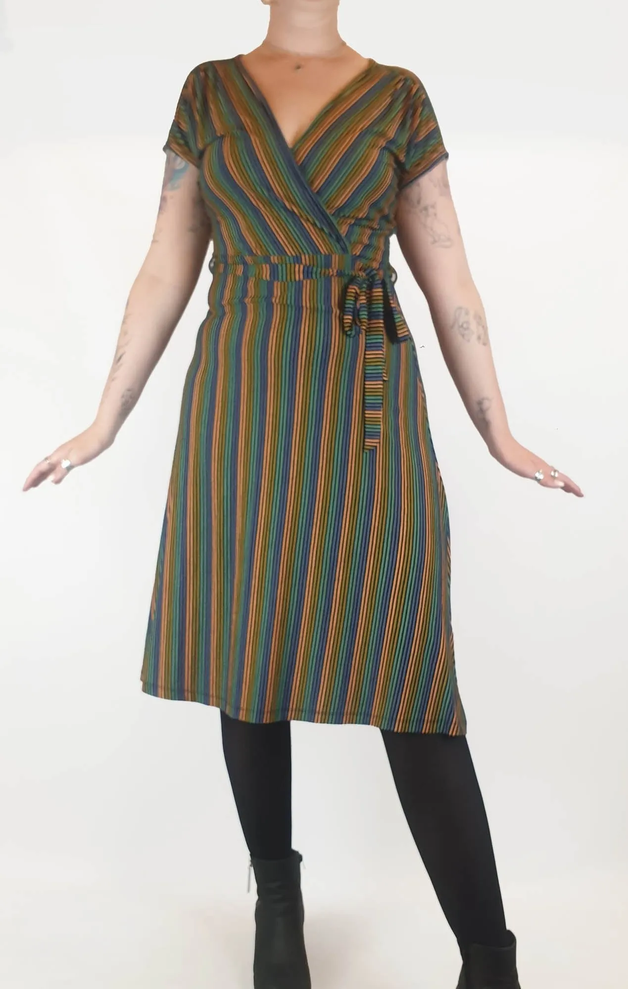 King Louie colourful striped maxi dress size M