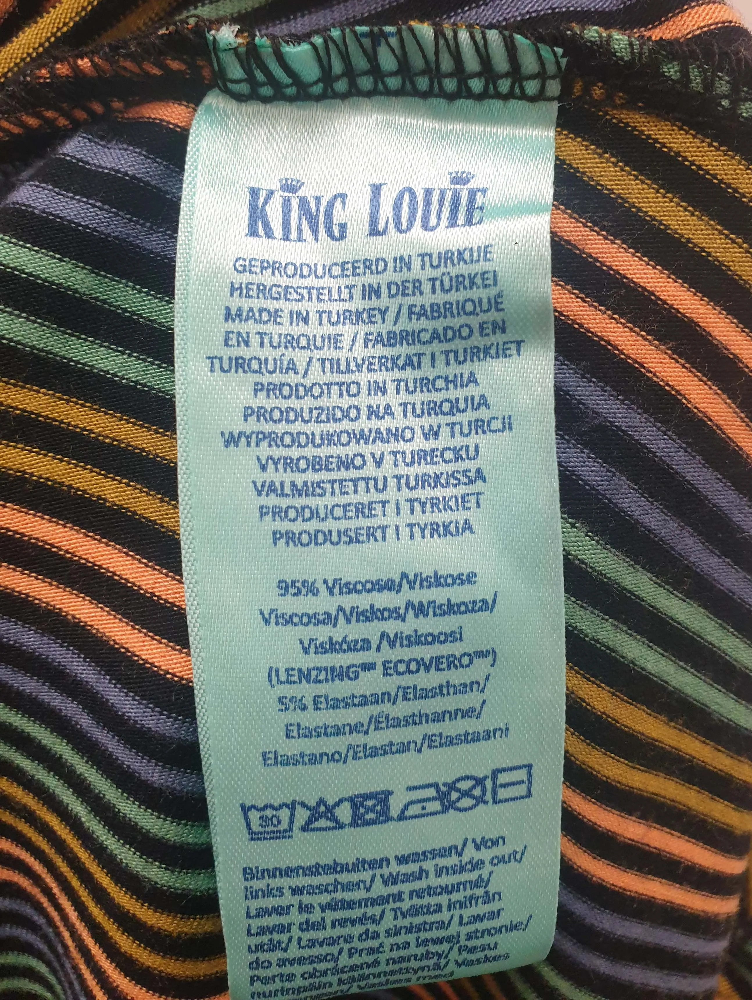 King Louie colourful striped maxi dress size M