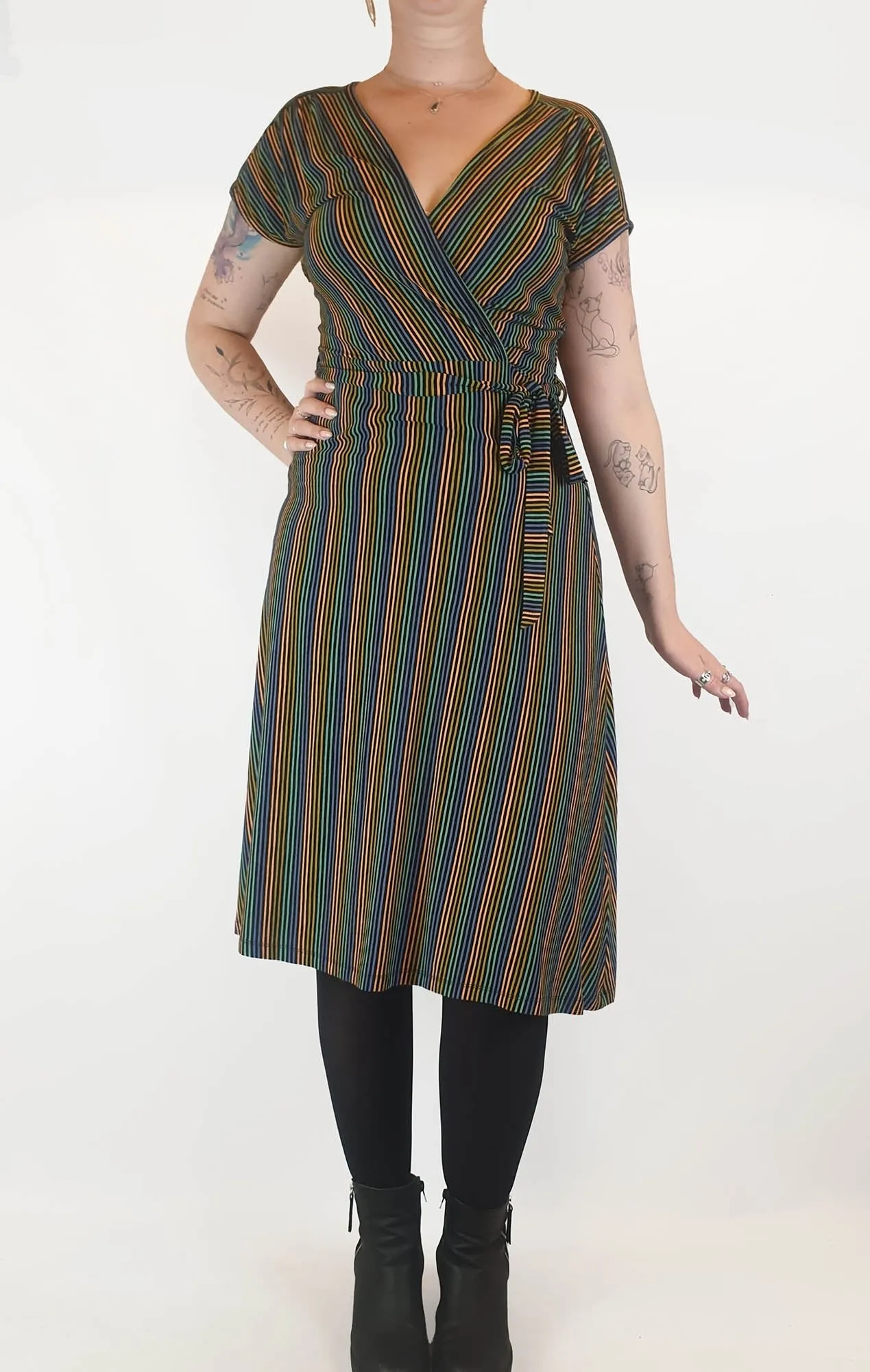 King Louie colourful striped maxi dress size M