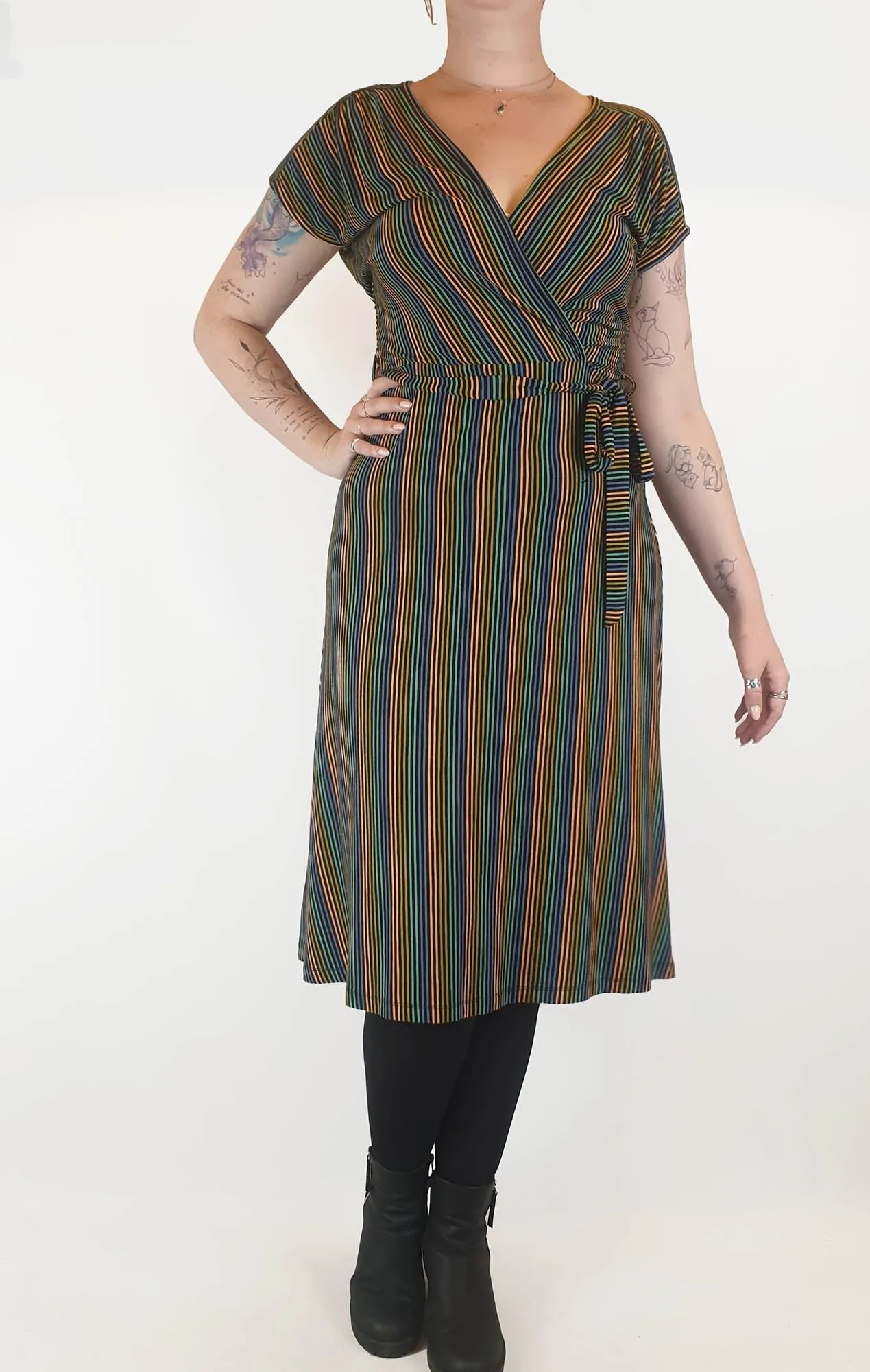 King Louie colourful striped maxi dress size M