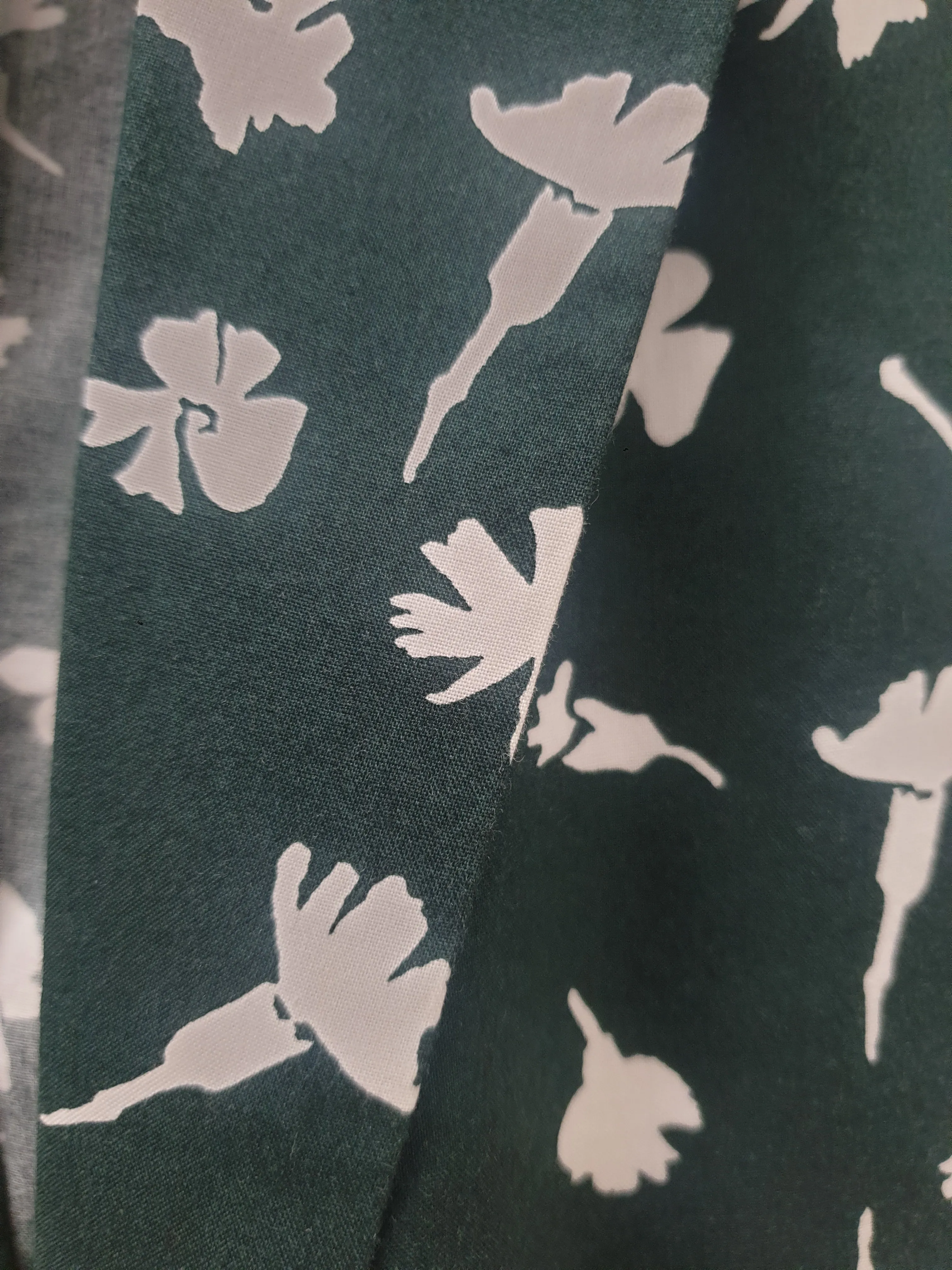Kowtow green floral print cotton long blazer / jacket size M