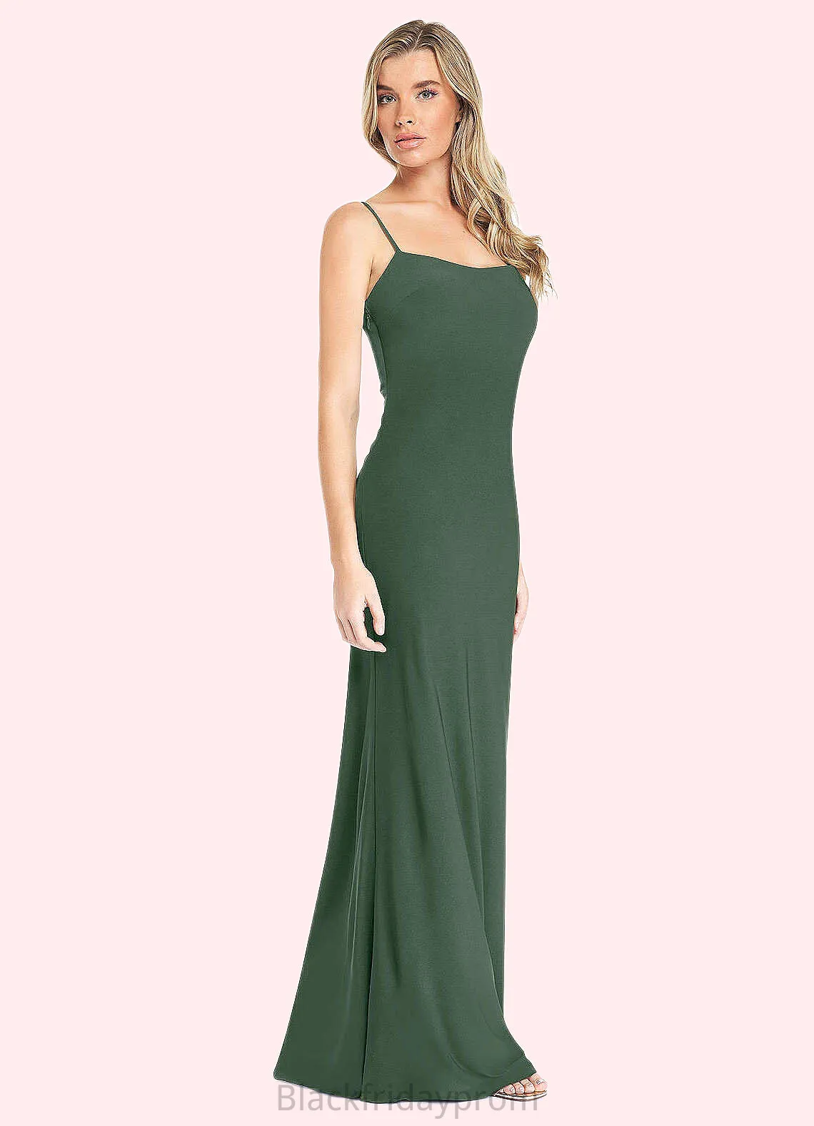 Lesley Sheath Bow Luxe Knit Floor-Length Dress Eucalyptus BF2P0022744