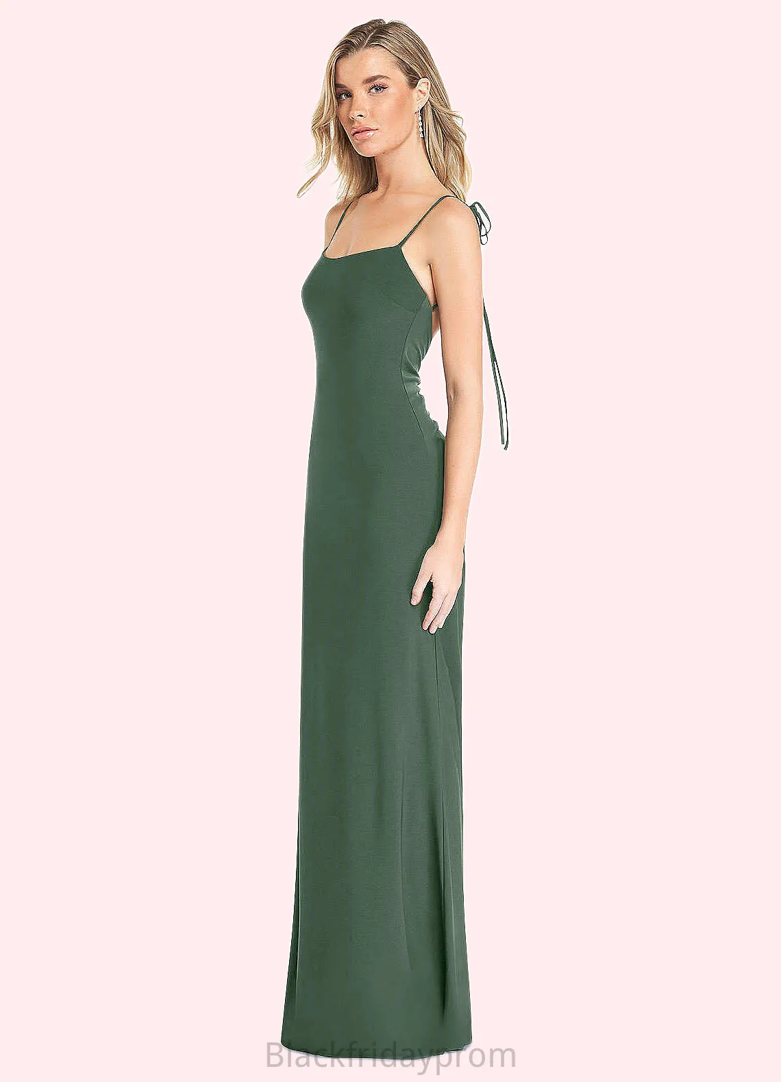 Lesley Sheath Bow Luxe Knit Floor-Length Dress Eucalyptus BF2P0022744