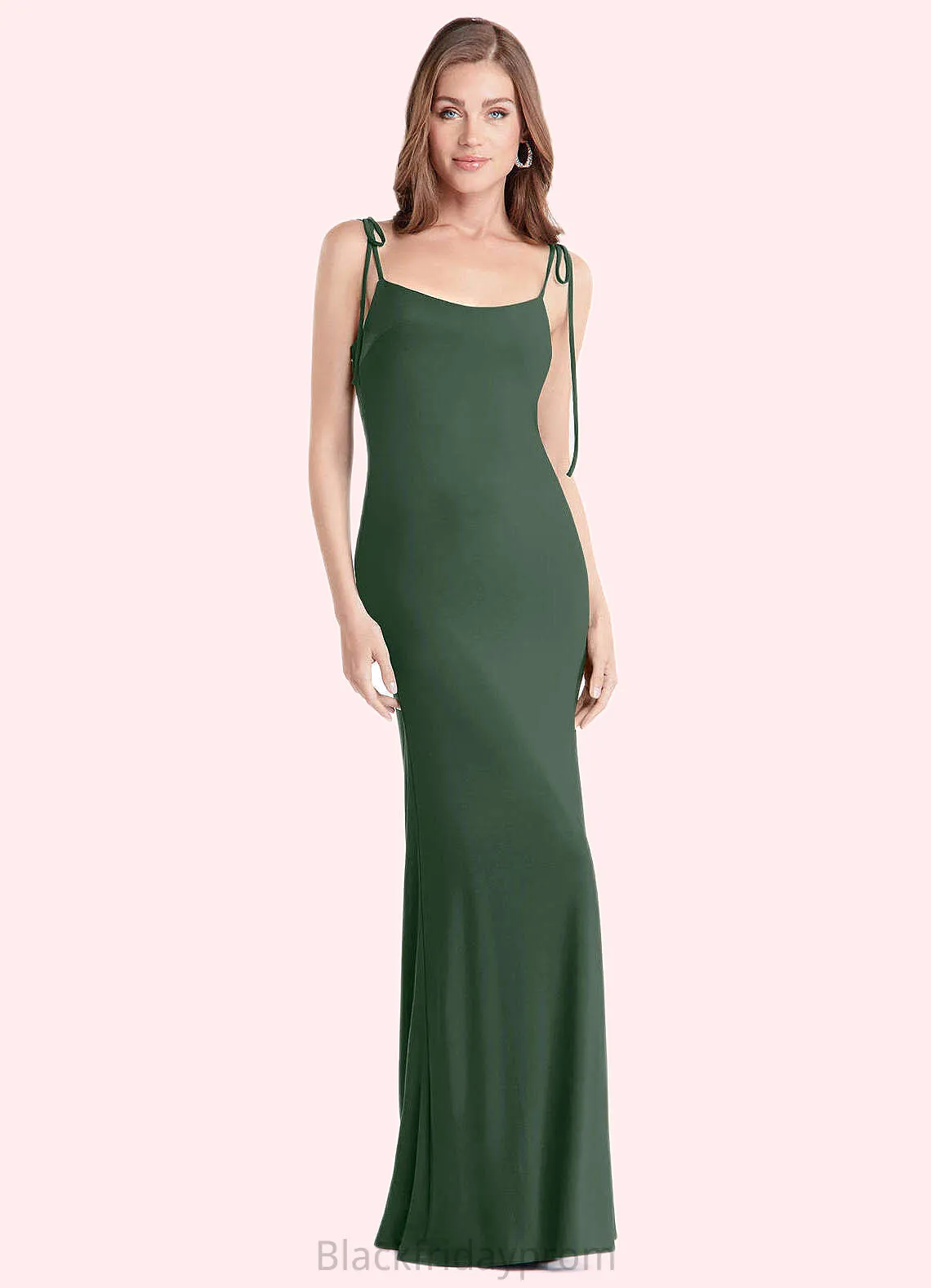 Lesley Sheath Bow Luxe Knit Floor-Length Dress Eucalyptus BF2P0022744
