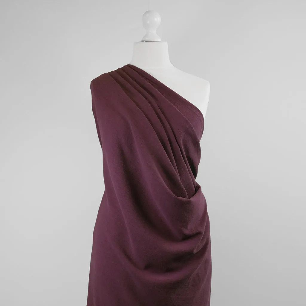 Liege - Damson Viscose Linen Silky Noil Woven Fabric Sample
