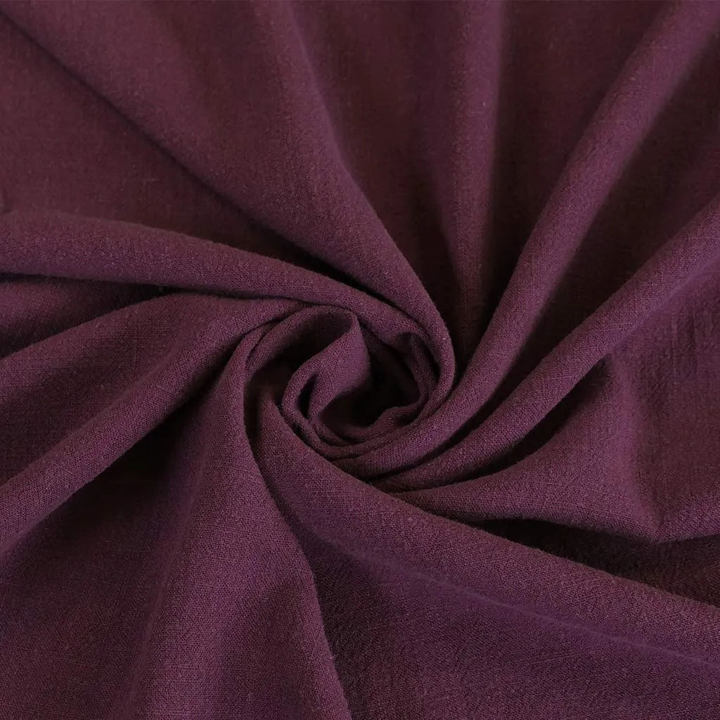 Liege - Damson Viscose Linen Silky Noil Woven Fabric Sample