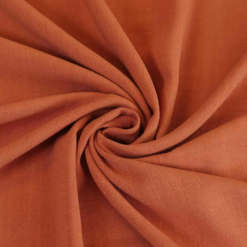 Liege - Spice Viscose Linen Silky Noil Woven Fabric Sample