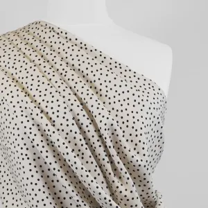 Linz - Parchment Cream Dotty Viscose Woven Twill Fabric Sample