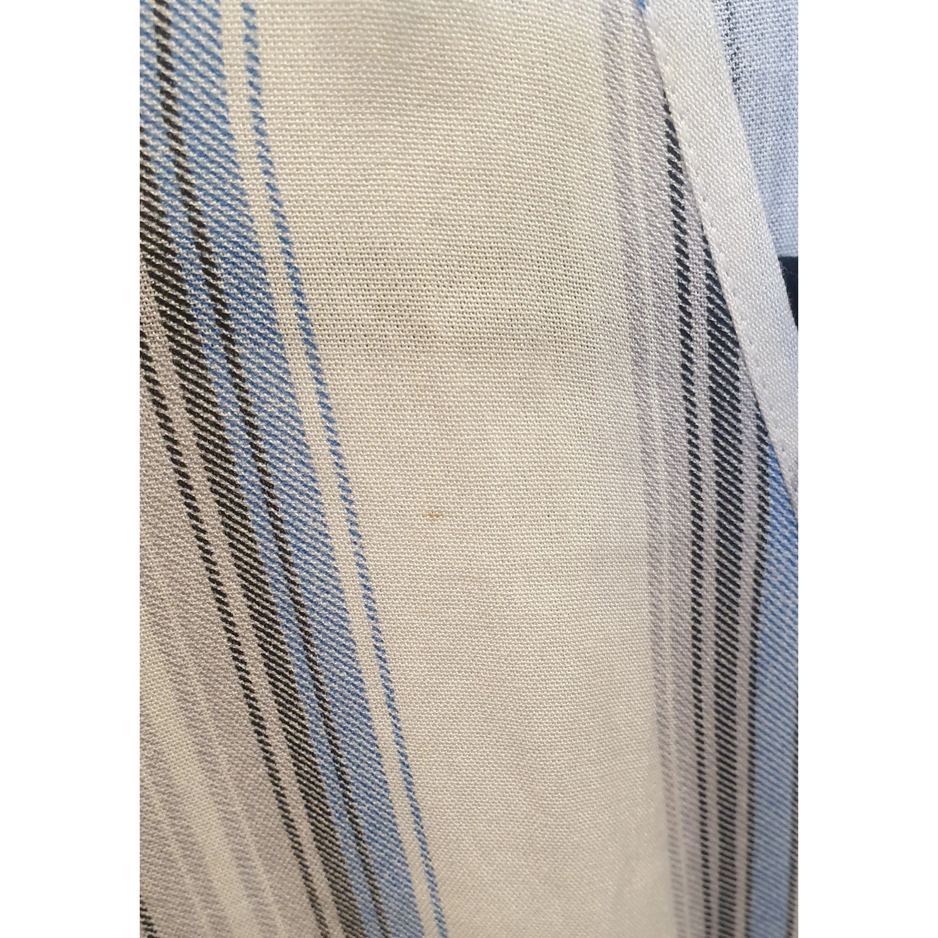 Little Lies white playsuit with virtical blue, grey and black stripes size 14 (best fits 12)
