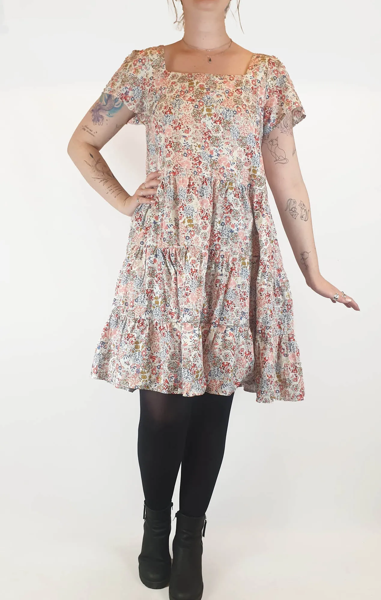 Love Style Co pink floral dress size 12