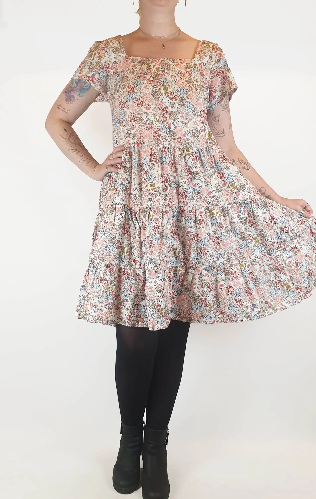 Love Style Co pink floral dress size 12