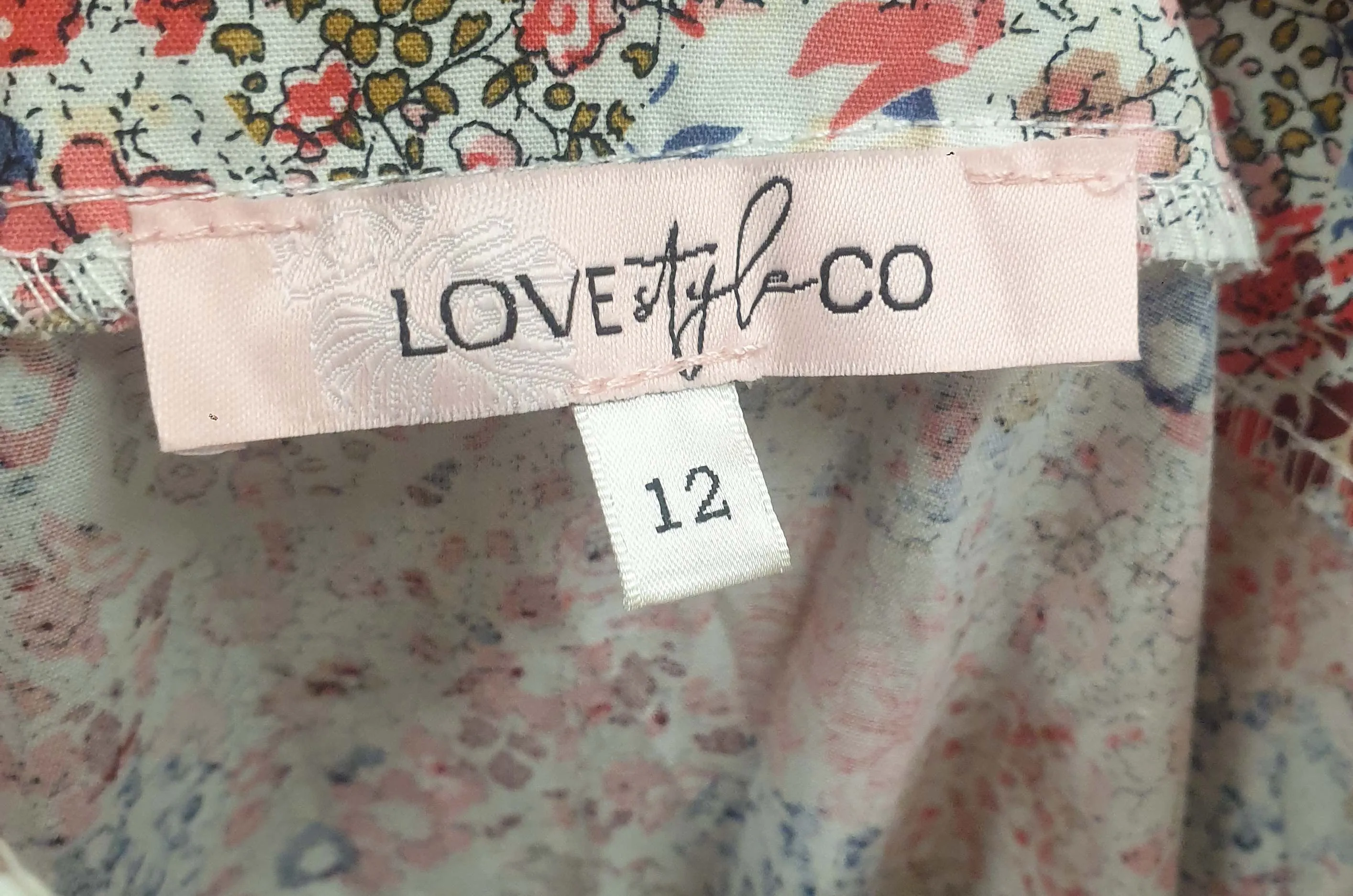 Love Style Co pink floral dress size 12