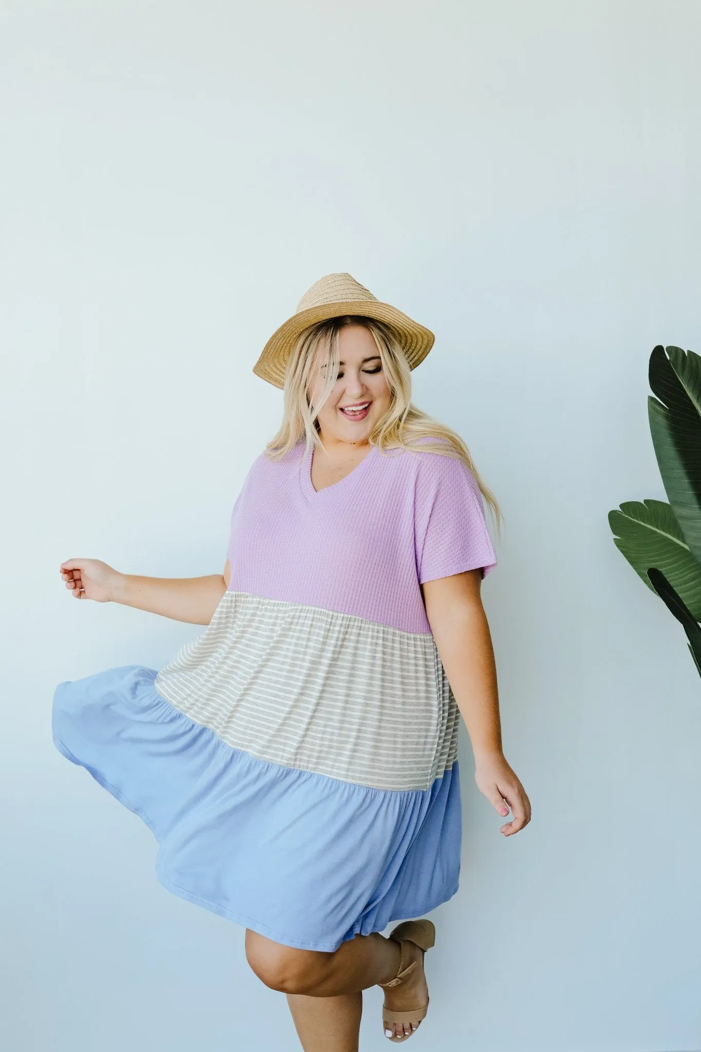 Mix It Up Tiered Colorblock Dress