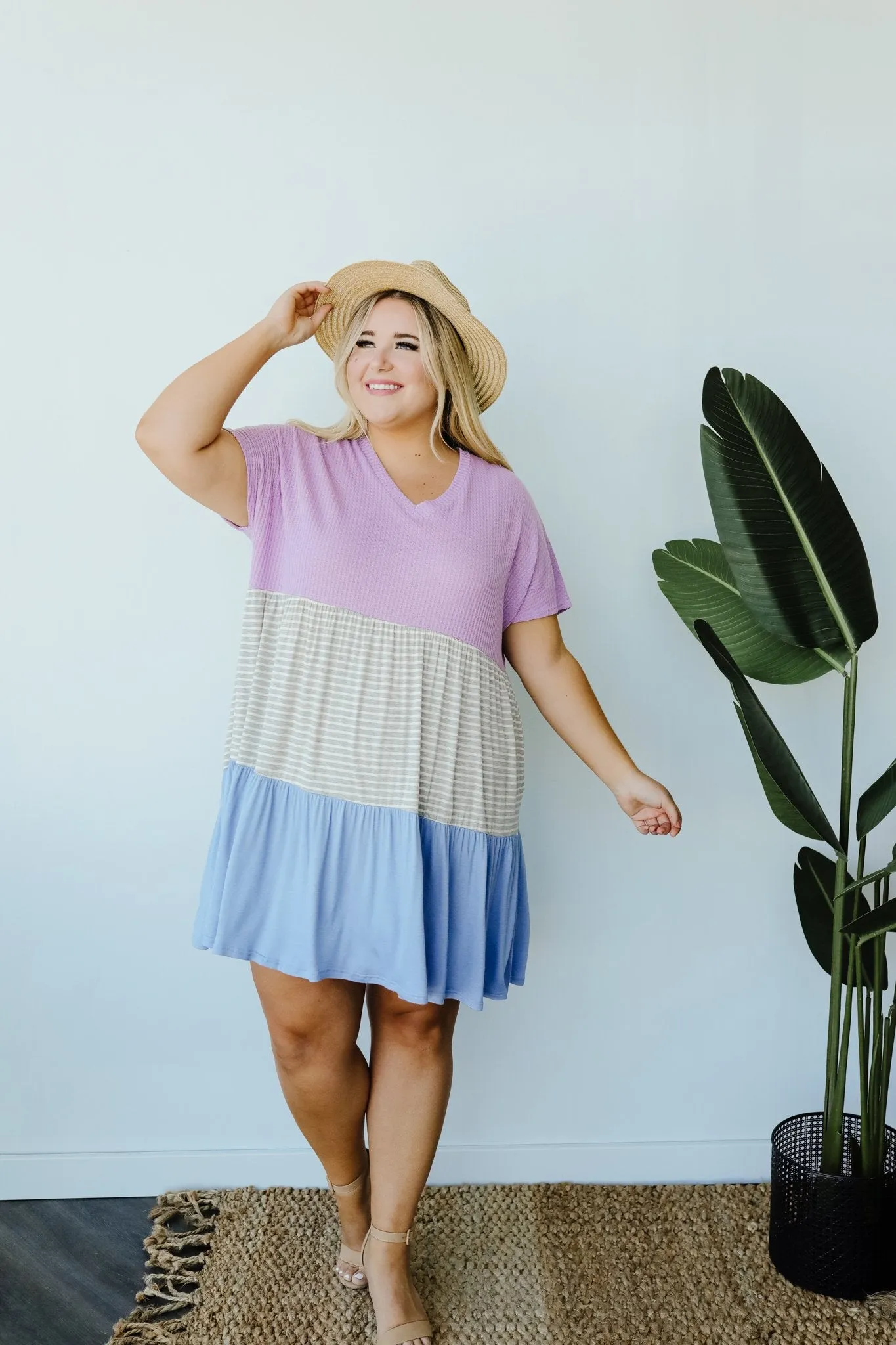 Mix It Up Tiered Colorblock Dress