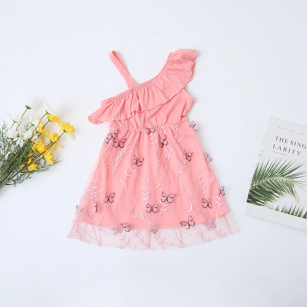 Mom & Me One Shoulder Mesh Dress