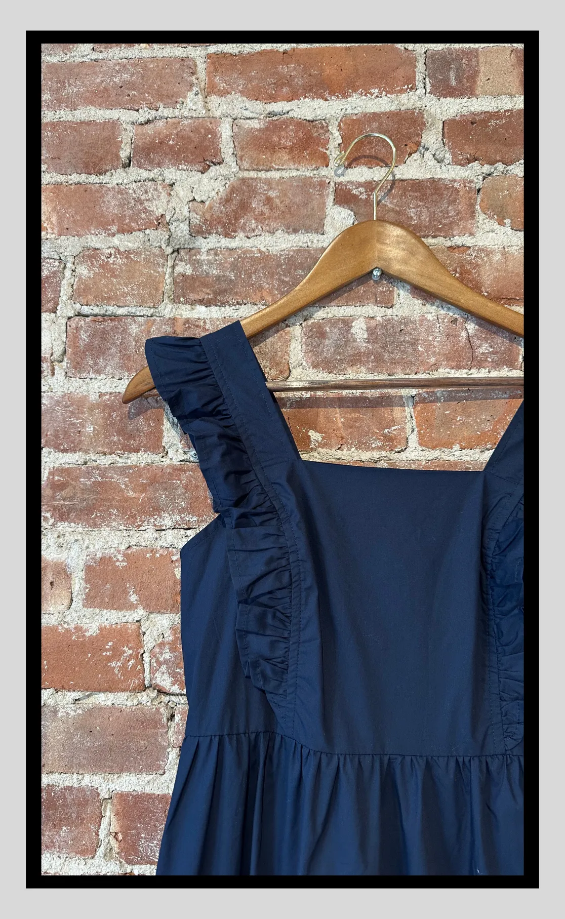 Navy Ruffle Dreams Midi Dress