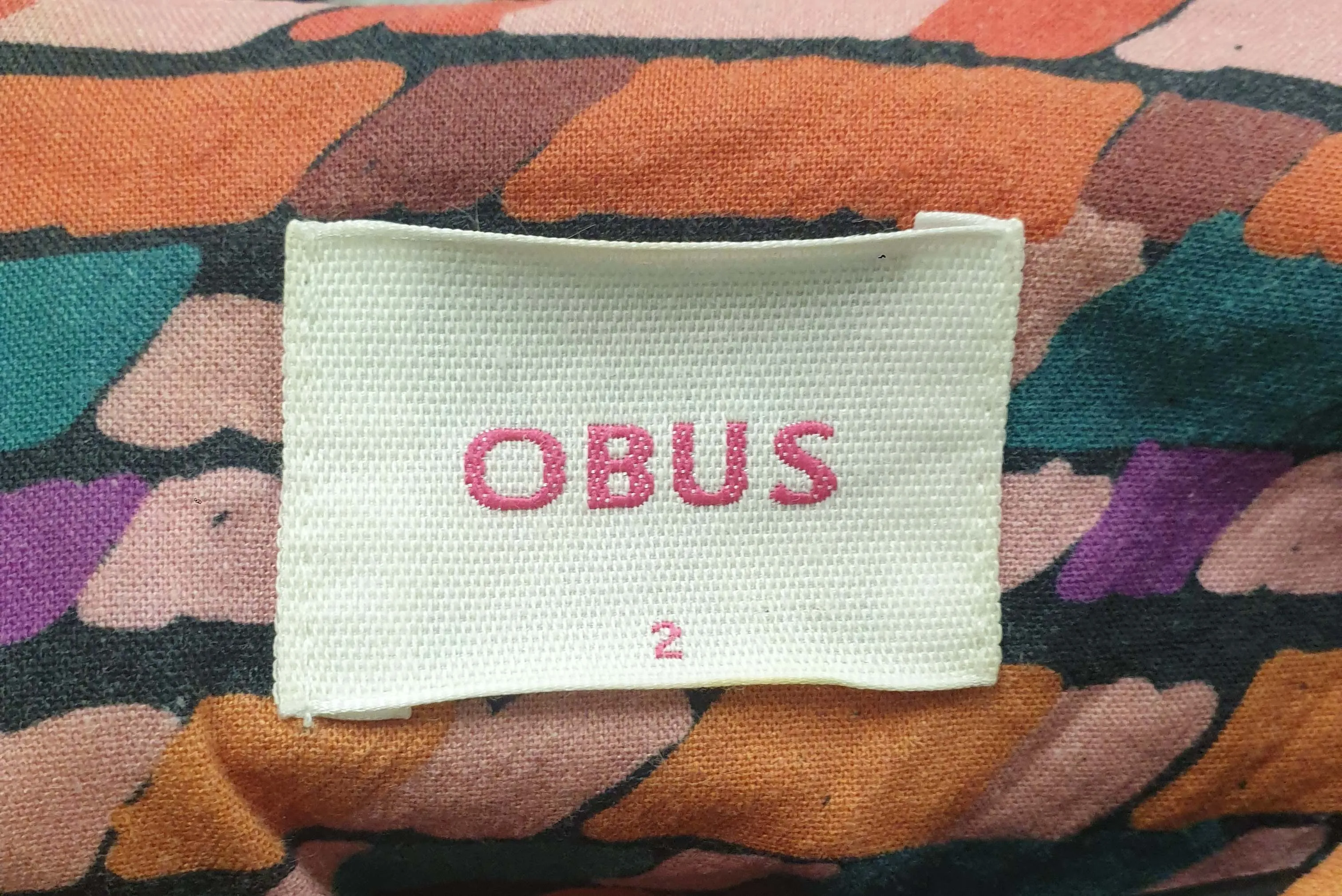 Obus colourful long sleeve dress size 2, best fits 10