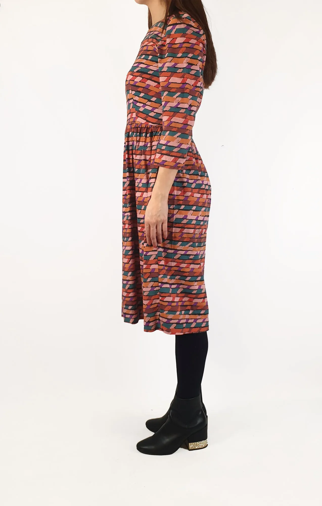 Obus colourful long sleeve dress size 2, best fits 10