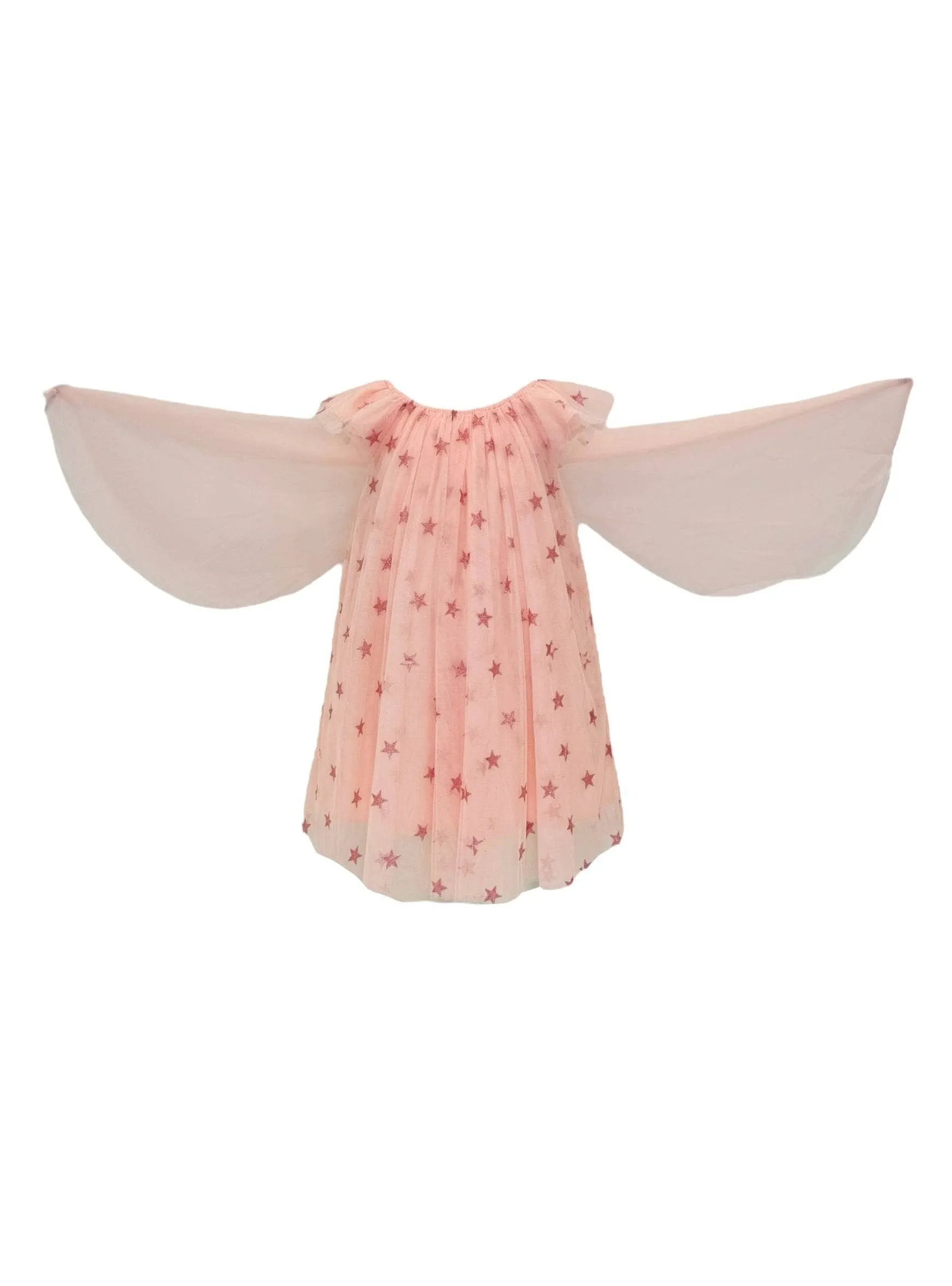 Peach Sparkle Star Tulle Dress