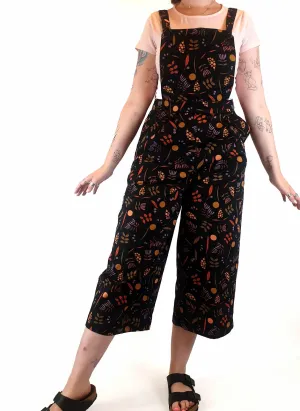 Princess Highway black and floral overalls size 12