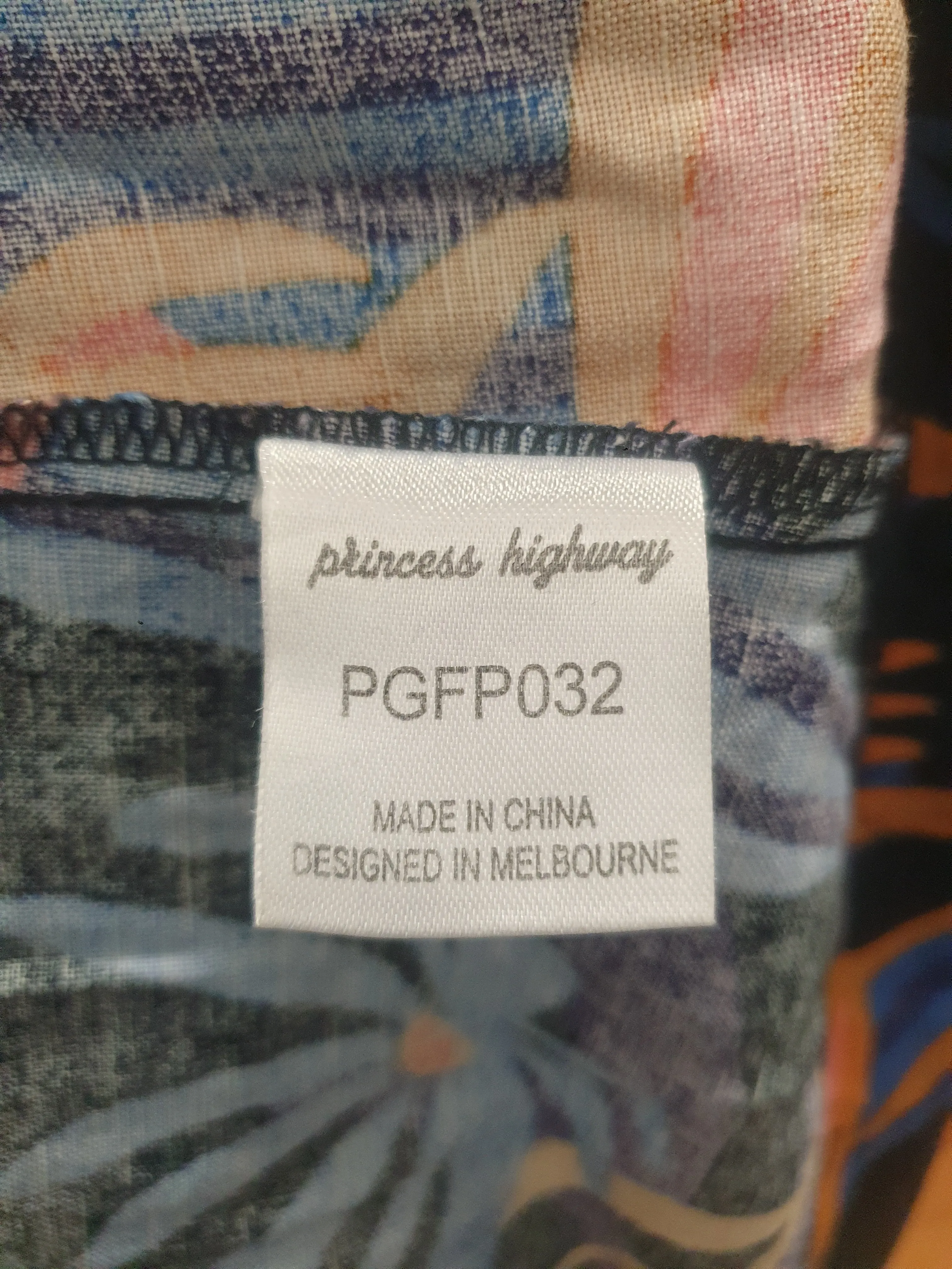 Princess Highway blue-based floral linen mix dress size 10