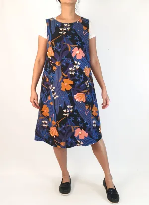 Princess Highway blue-based floral linen mix dress size 10