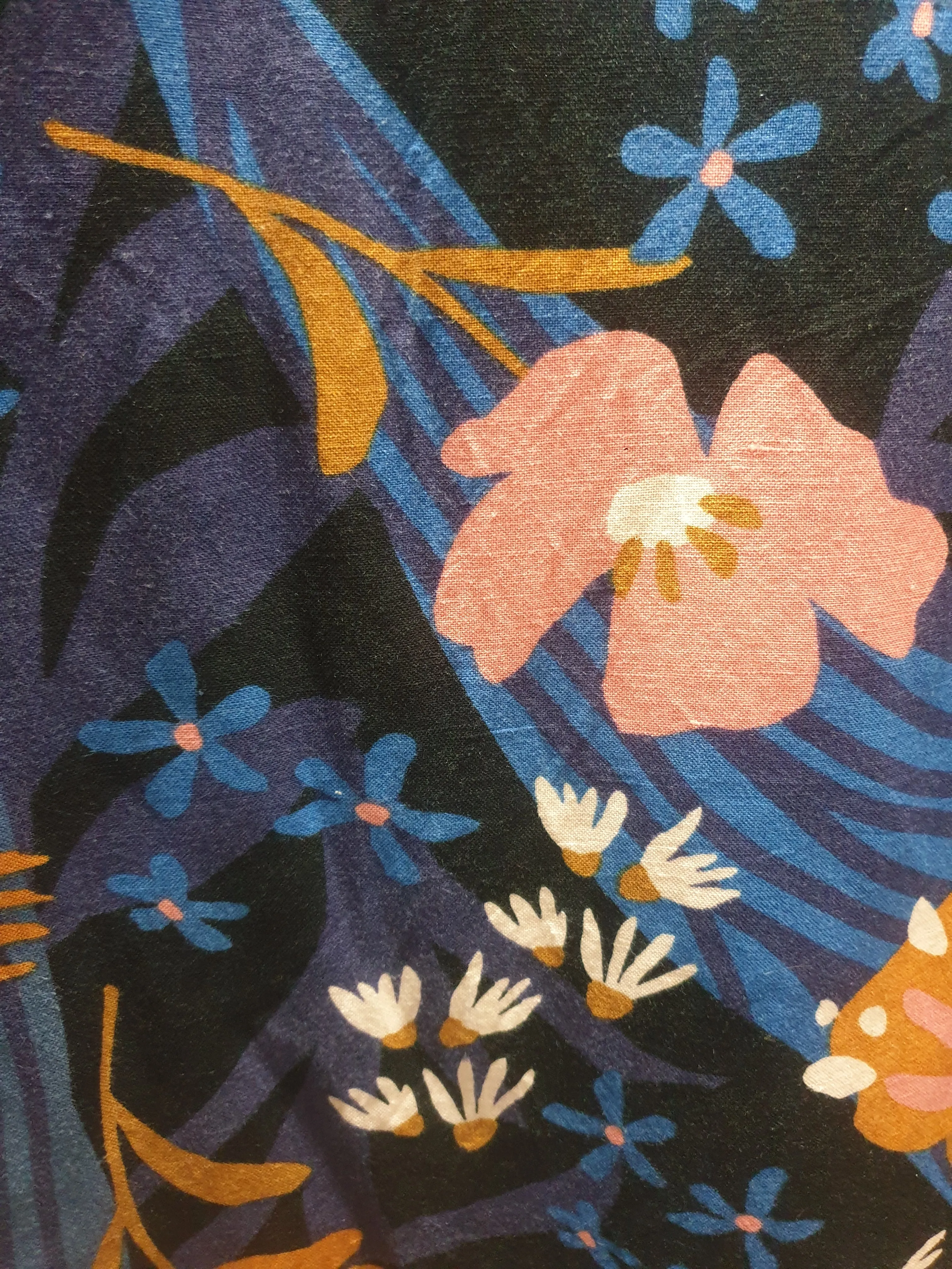 Princess Highway blue-based floral linen mix dress size 10
