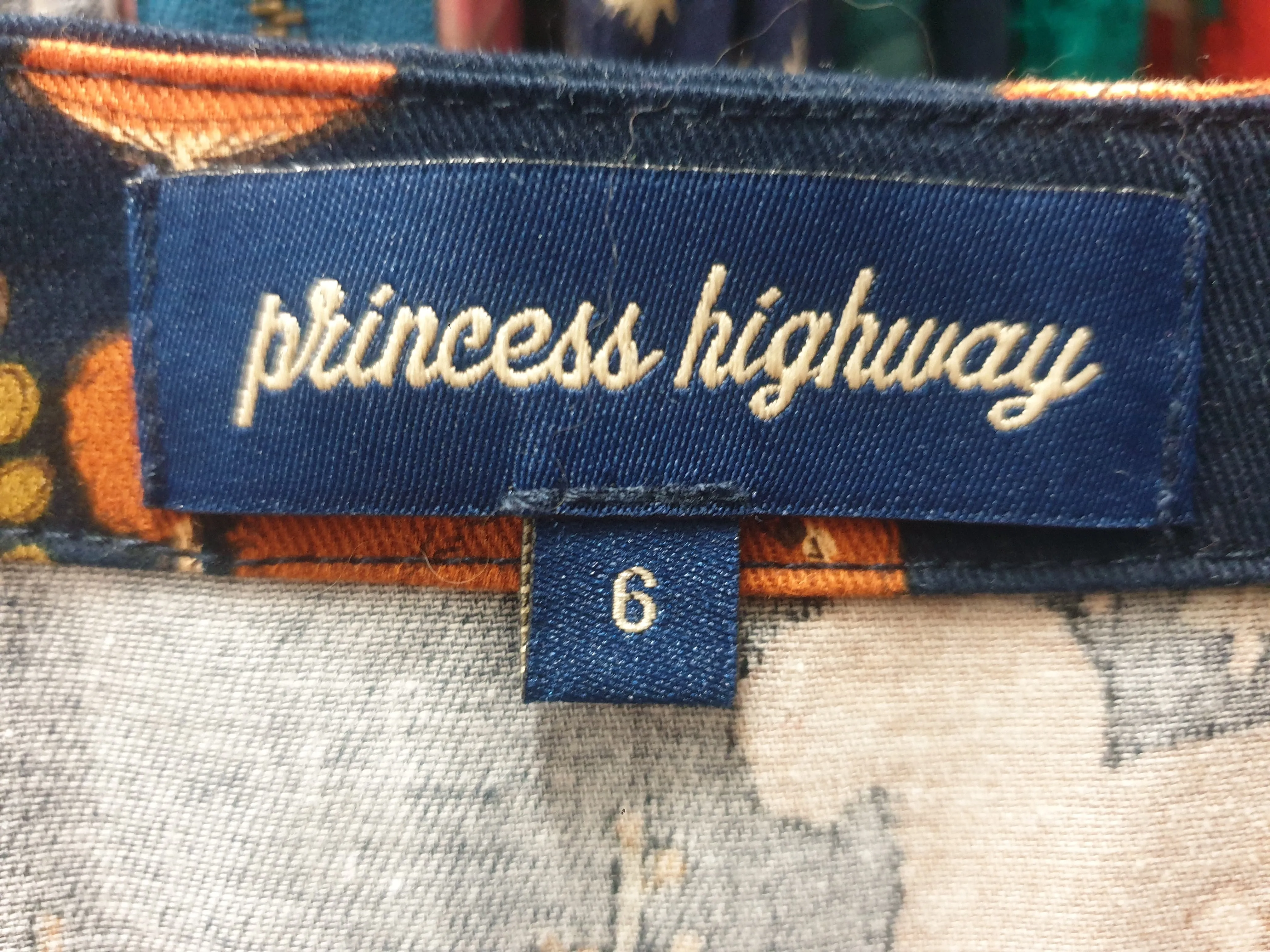 Princess highway navy squirrel print sleeveless dress size 6