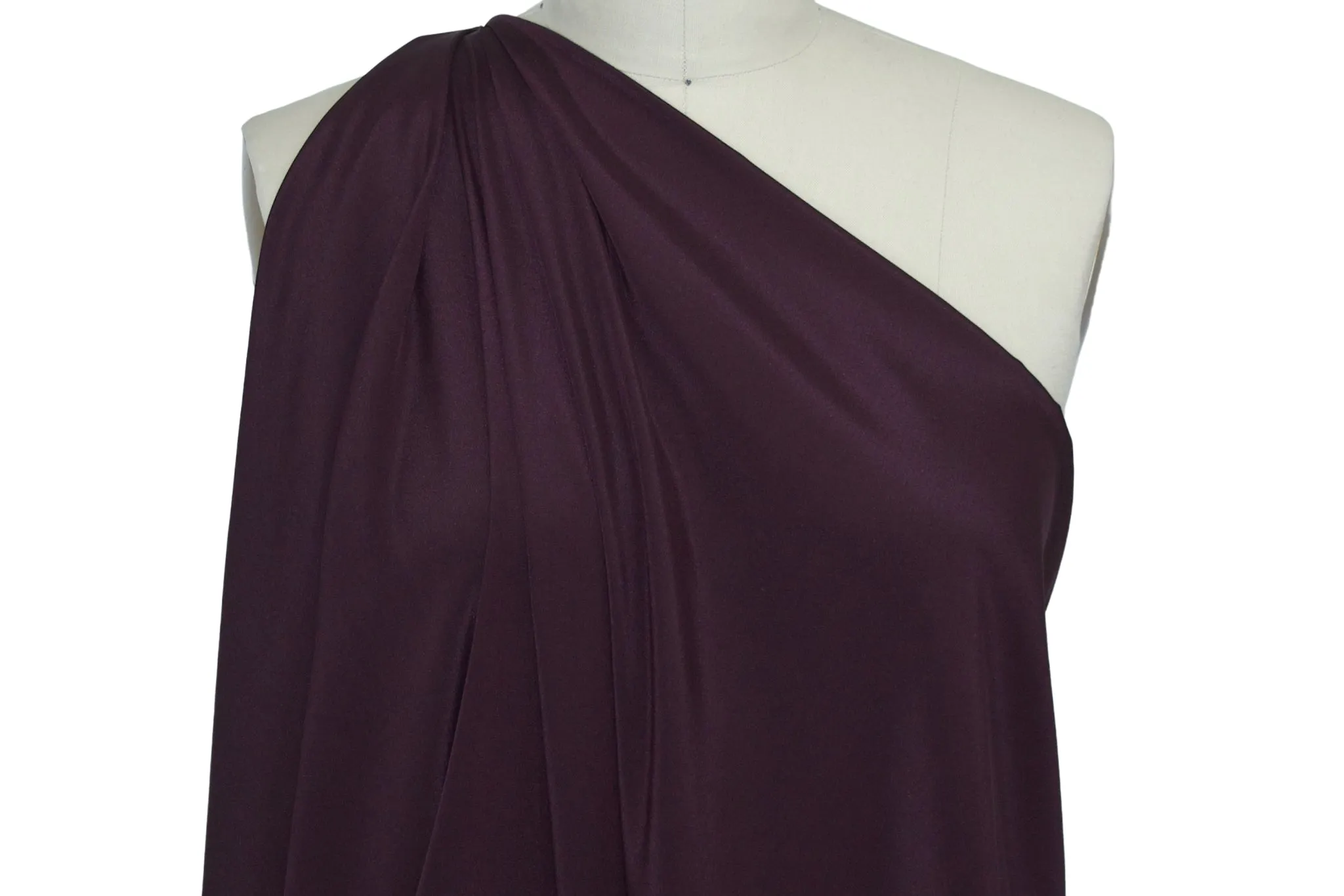 Randi Rahm Stretch Silk Crepe de Chine - Eggplant