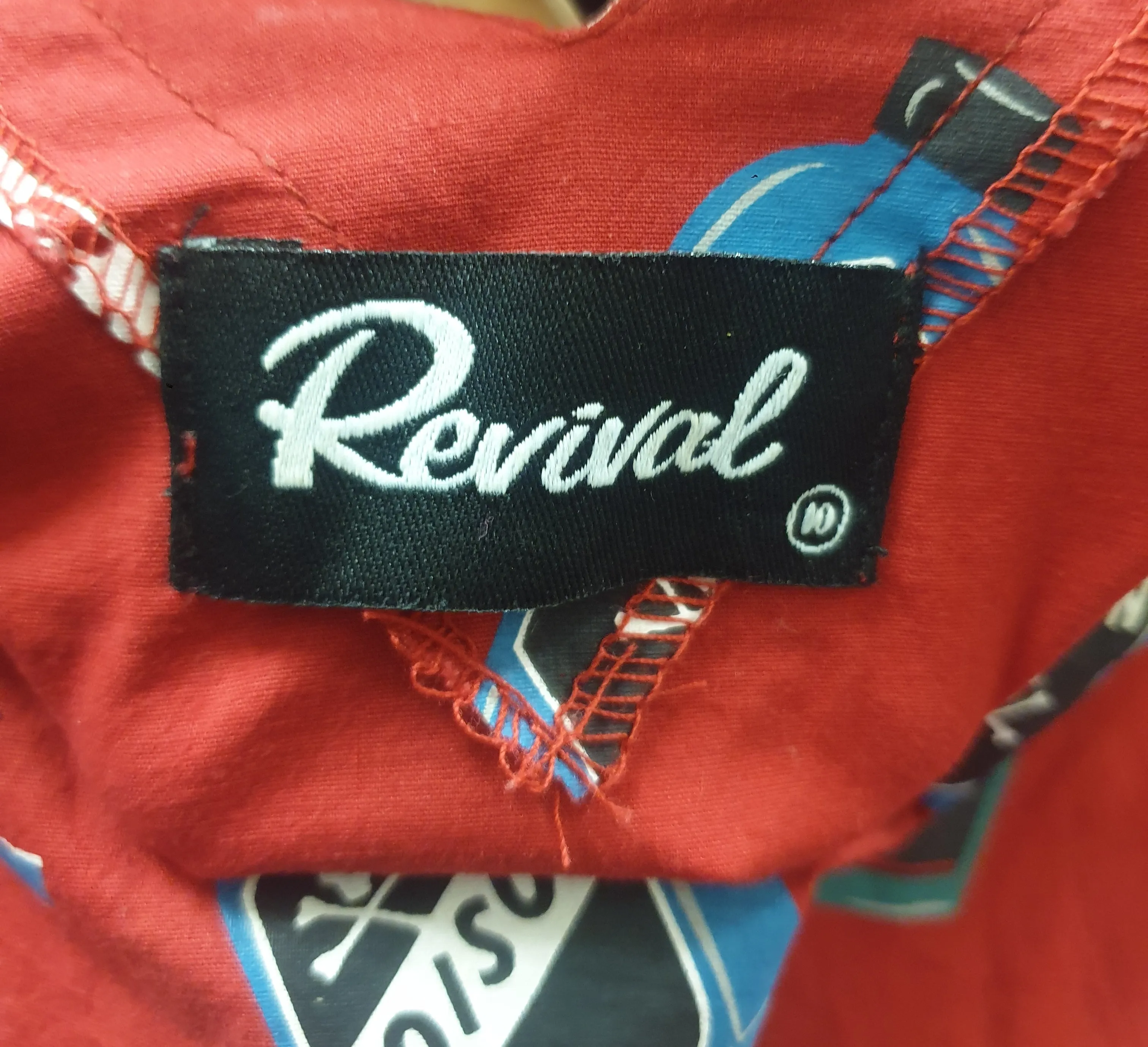 Revival red poison bottle print dress size 10