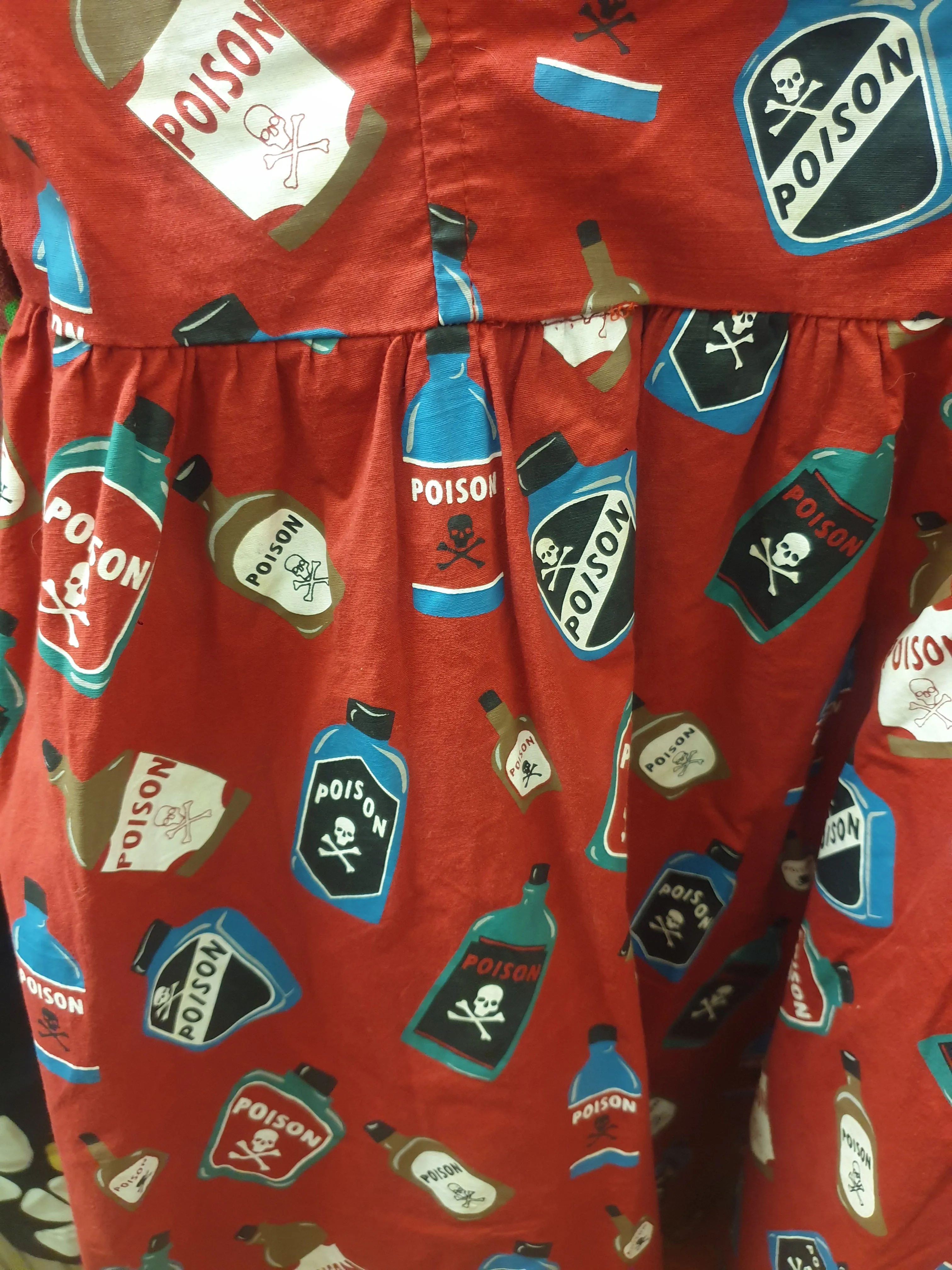 Revival red poison bottle print dress size 10