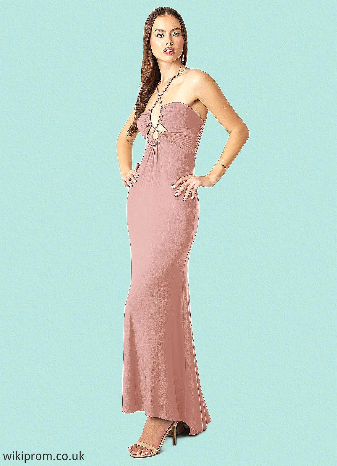 Rubi Sheath Sweetheart Neckline Luxe Knit Asymmetrical Dress SWKP0019822
